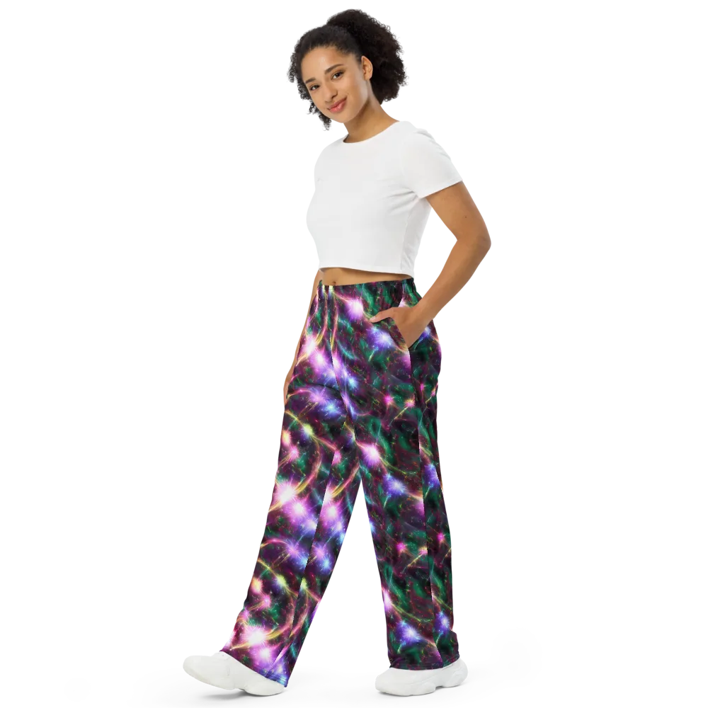 Astral Fireworks on Wide-Leg Pants — Left Front