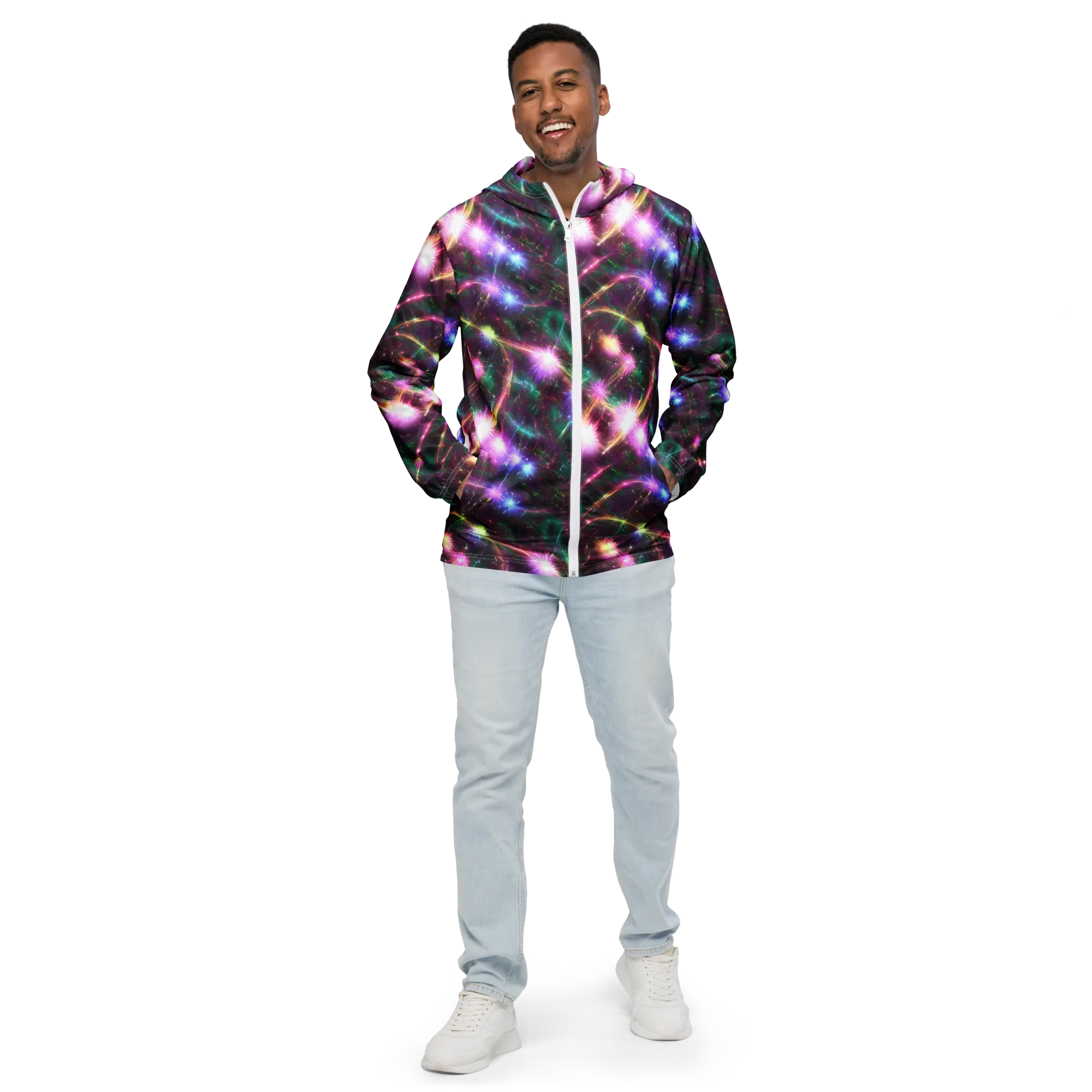 Astral Fireworks on Men's Windbreaker — Front