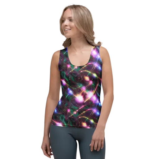 Astral Fireworks on a Women's Tank Top