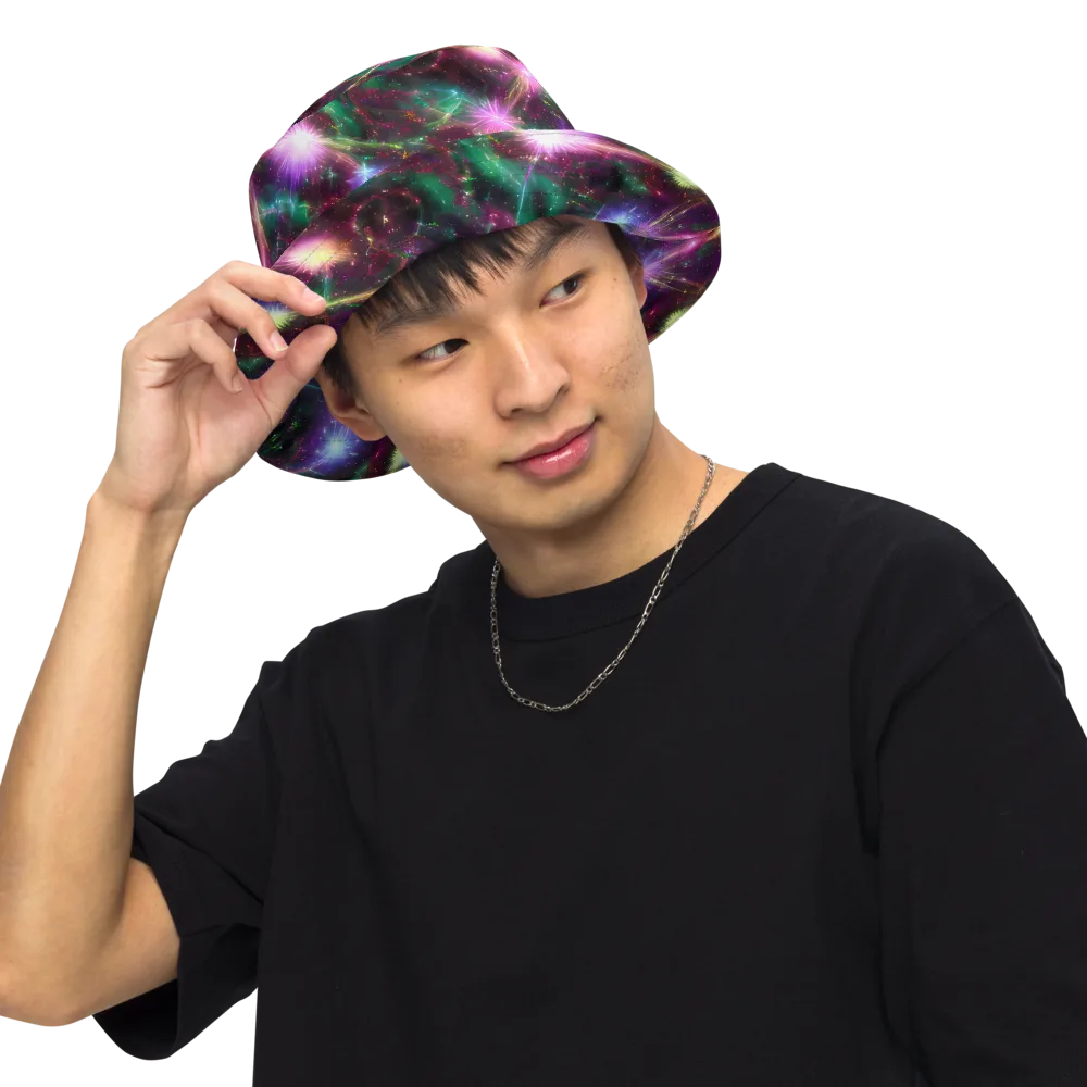 Astral Fireworks on Reversible Bucket Hat — Front Inside