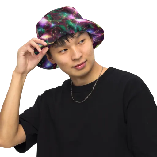 Astral Fireworks on a Reversible Bucket Hat