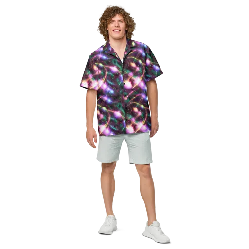 Astral Fireworks on a Button Shirt