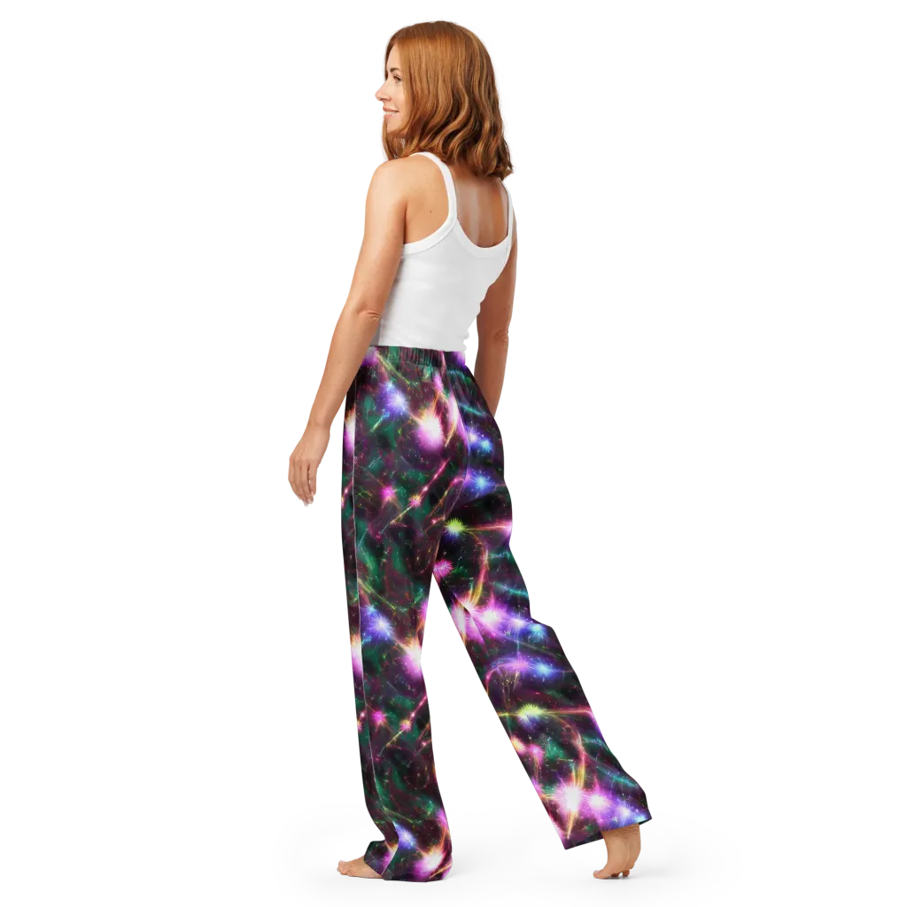 Astral Fireworks on Women's Pajama Pants — Back