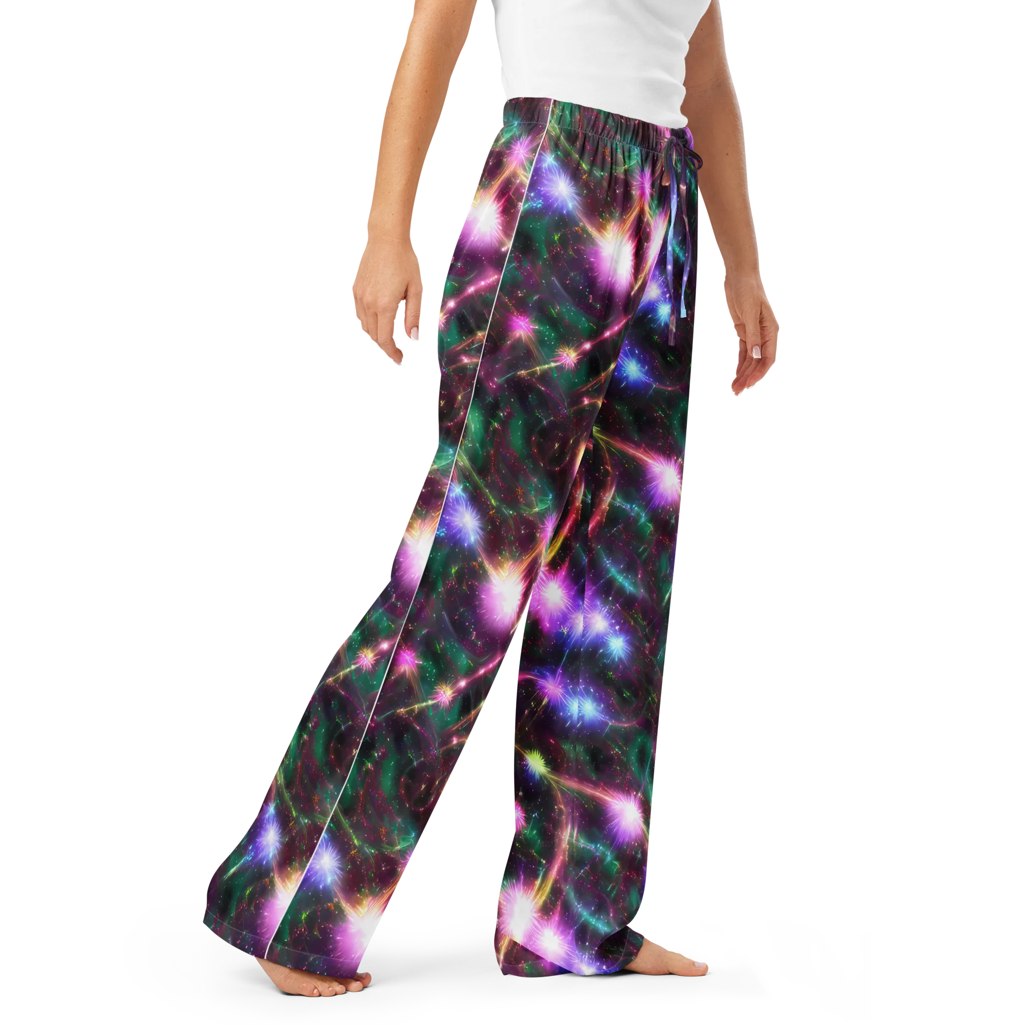 Astral Fireworks on Women's Pajama Pants — Right Front