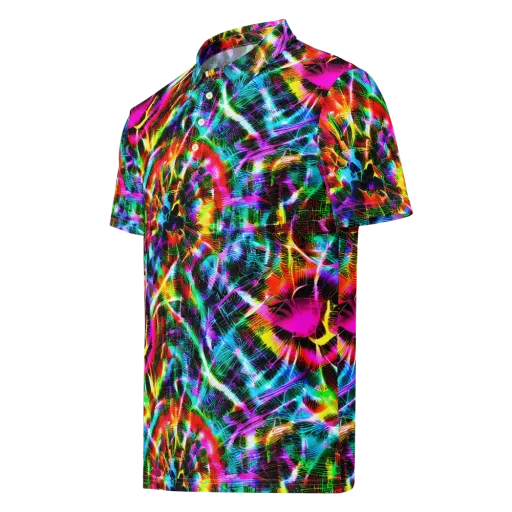 Cyber Kaleidoscope on a Men's Slim Fit Polo Shirt