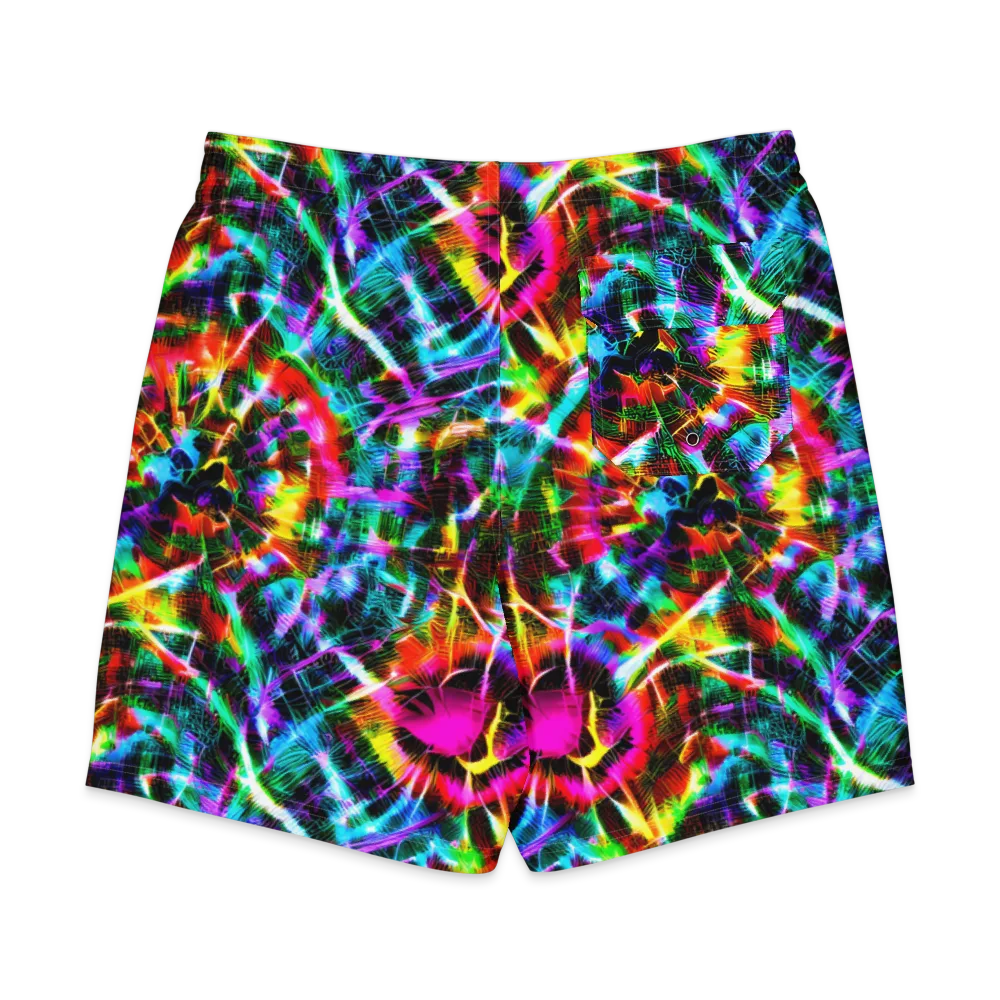 Cyber Kaleidoscope on Men's Board Shorts — Back