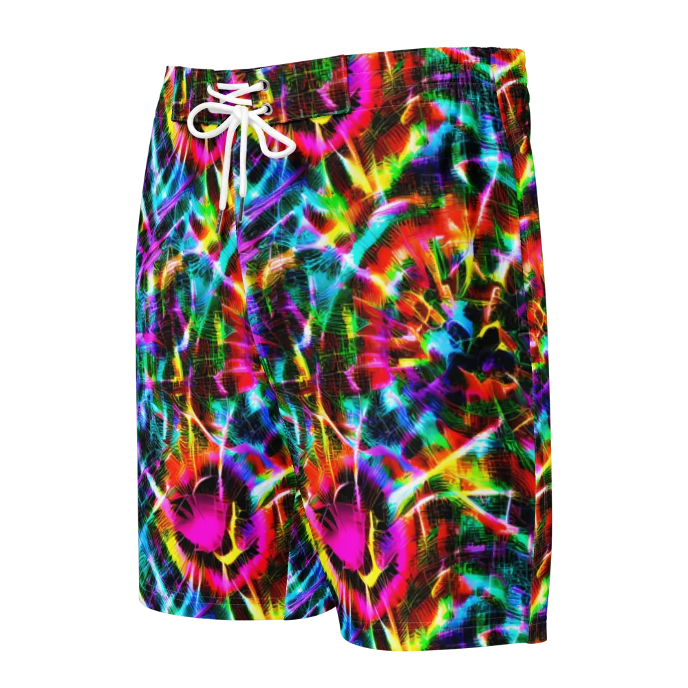 Cyber Kaleidoscope on Men's Board Shorts — Front