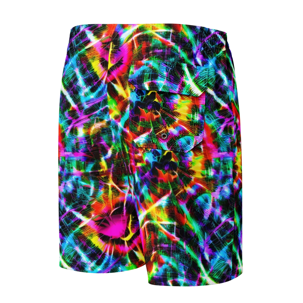 Cyber Kaleidoscope on Men's Board Shorts — Back