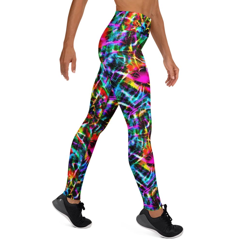 Cyber Kaleidoscope on Yoga Leggings — Right