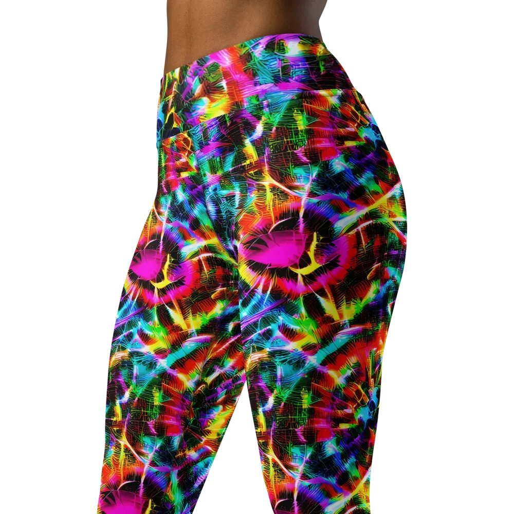 Cyber Kaleidoscope on Yoga Leggings — Left Front