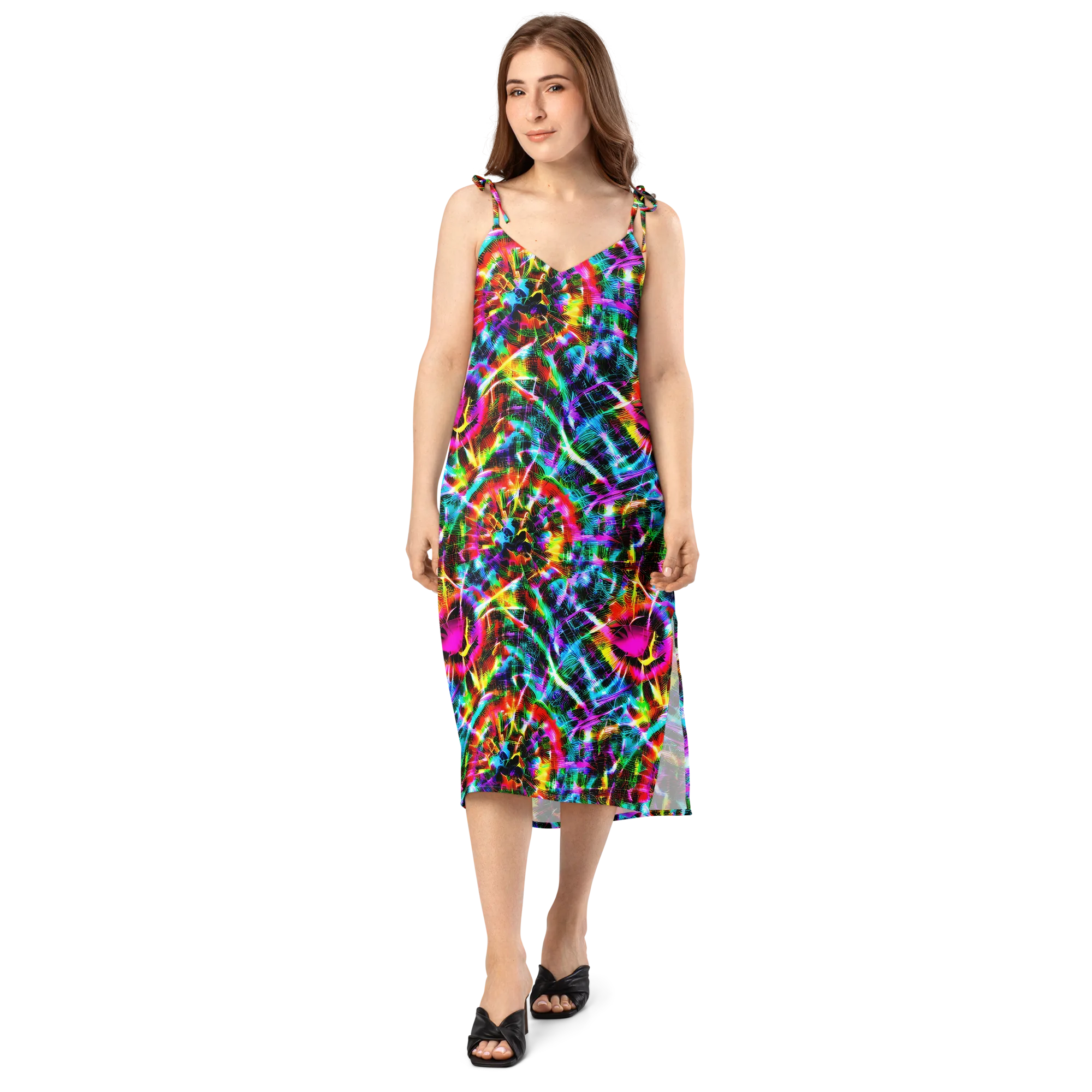 Cyber Kaleidoscope on Slip Dress — Front