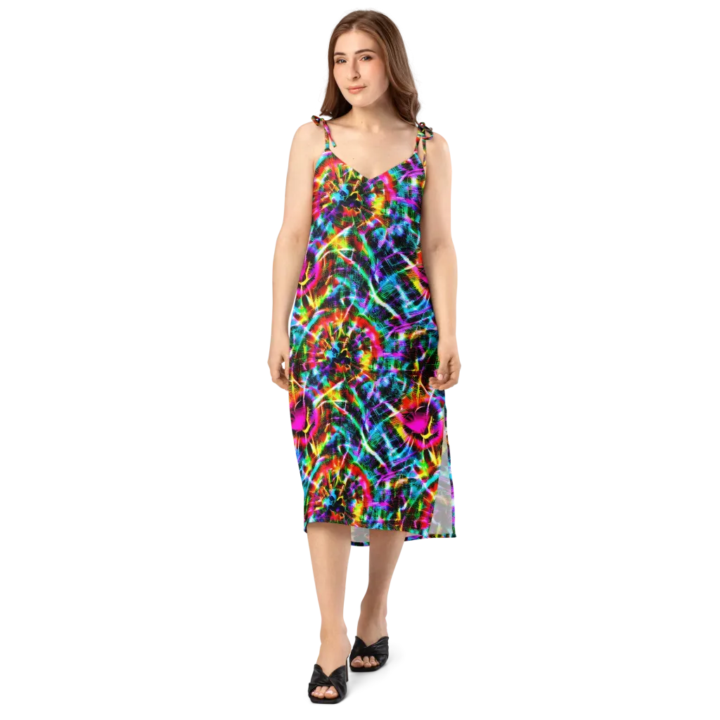 Cyber Kaleidoscope on Slip Dress — Front