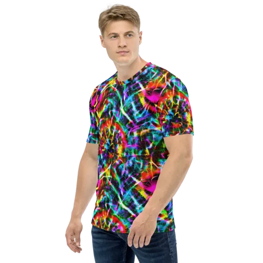 Cyber Kaleidoscope on a Men's Crew Neck T-Shirt
