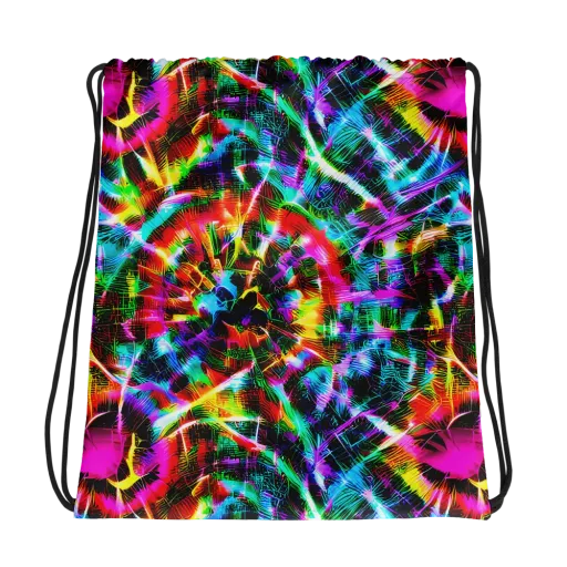 Cyber Kaleidoscope on a Drawstring Bag
