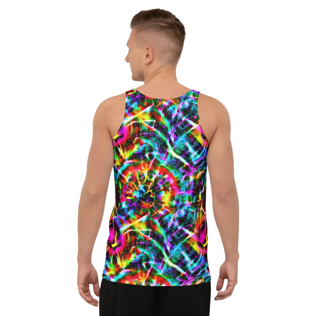 Cyber Kaleidoscope on Men's Tank Top — Back
