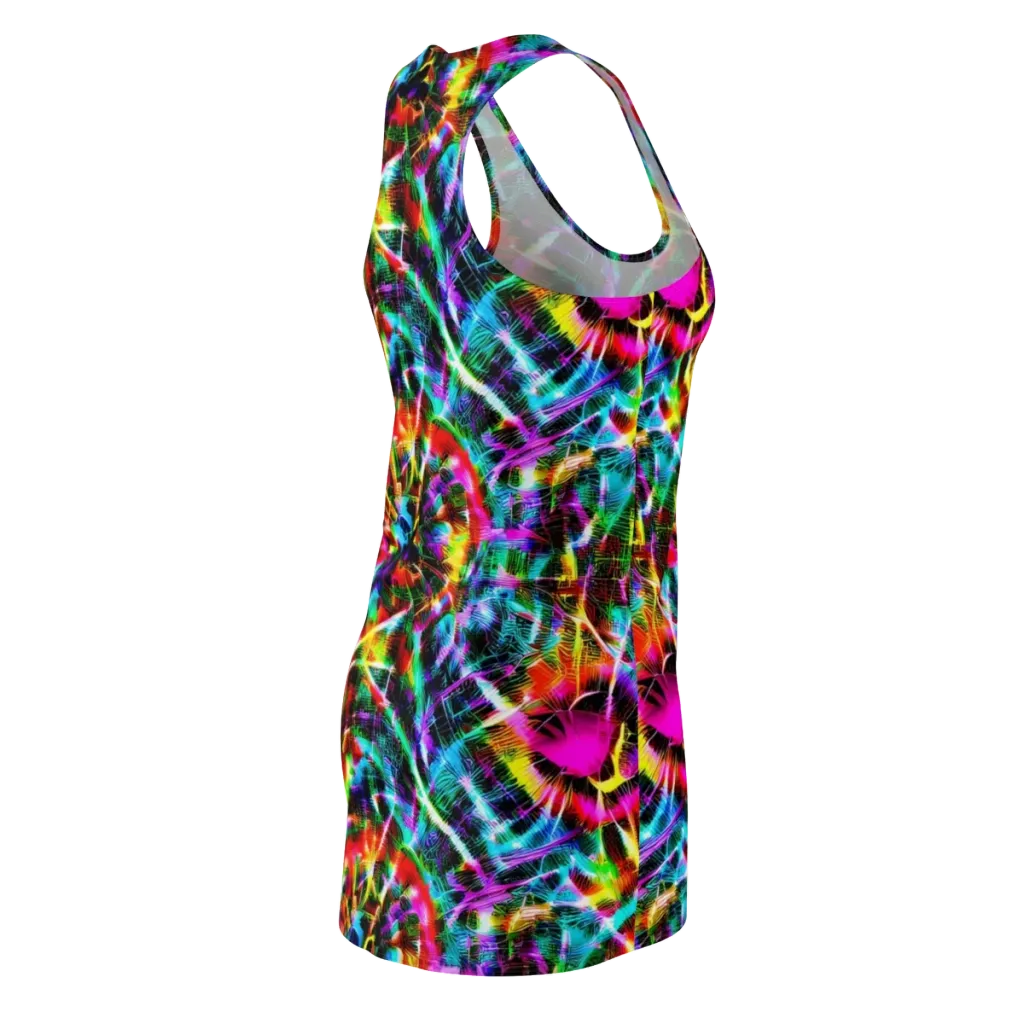 Cyber Kaleidoscope on Racerback Dress — Back Side