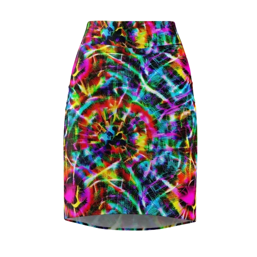 Cyber Kaleidoscope on a Pencil Skirt