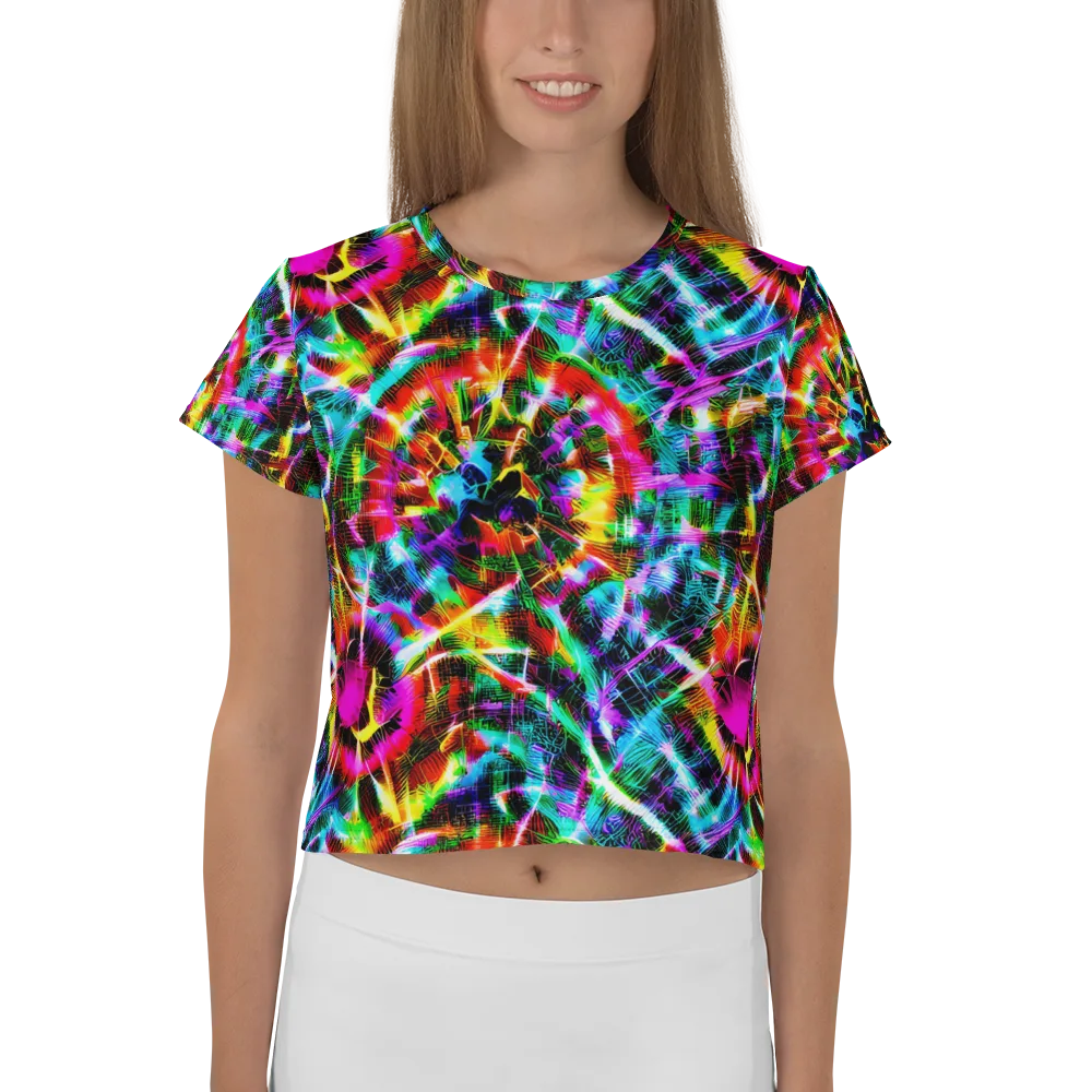 Cyber Kaleidoscope on Crop Tee — Front