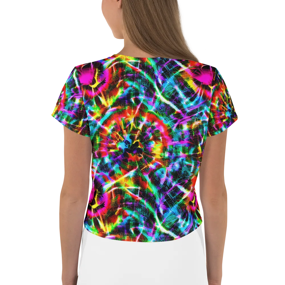 Cyber Kaleidoscope on Crop Tee — Back