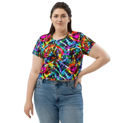 Cyber Kaleidoscope on a Crop Tee