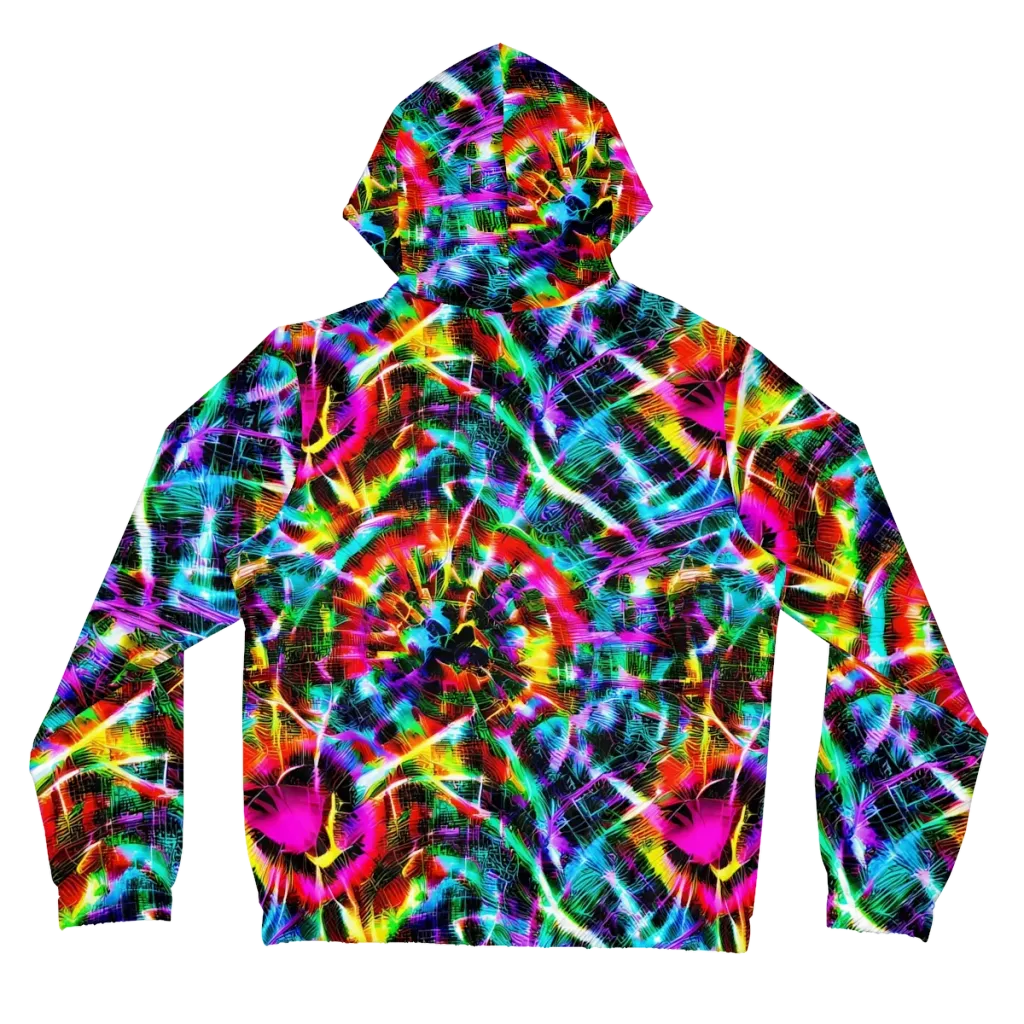 Cyber Kaleidoscope on Women's Full-Zip Hoodie — Back