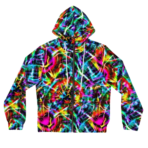 Cyber Kaleidoscope on a Women's Full-Zip Hoodie