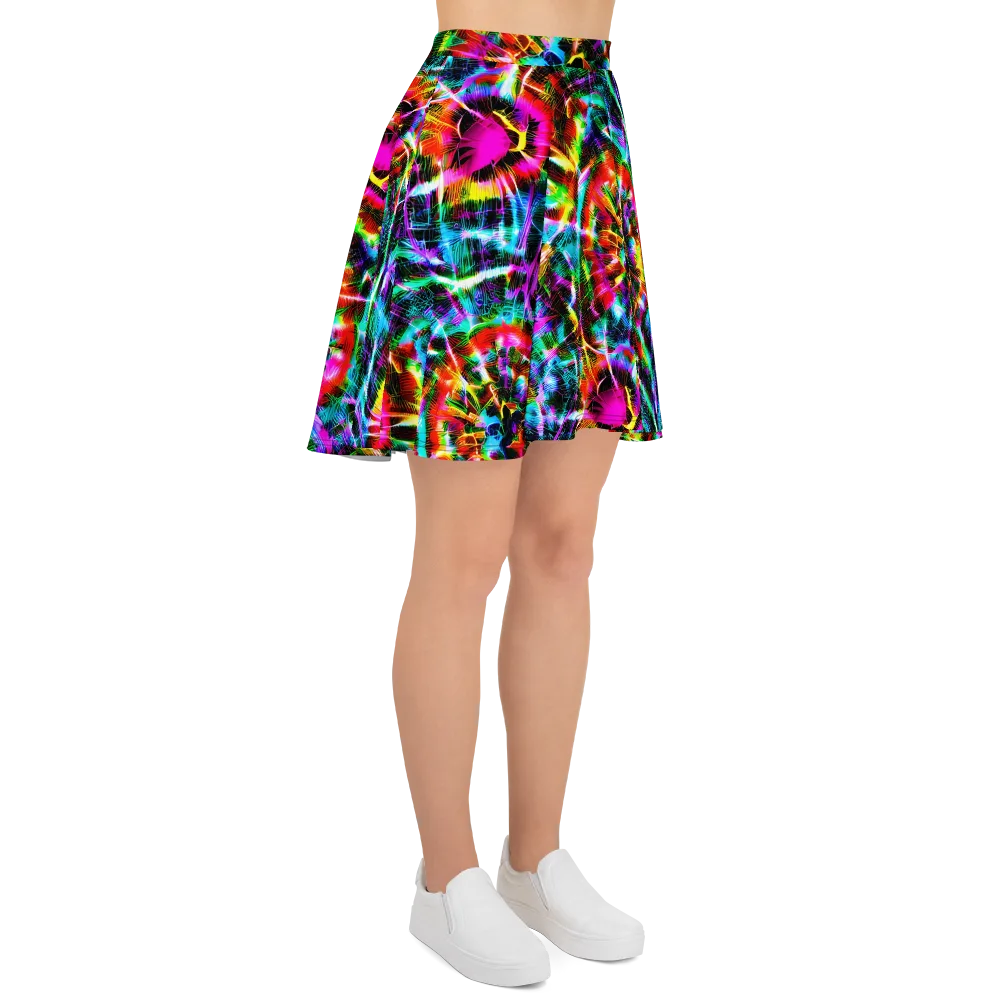 Cyber Kaleidoscope on Skater Skirt — Right