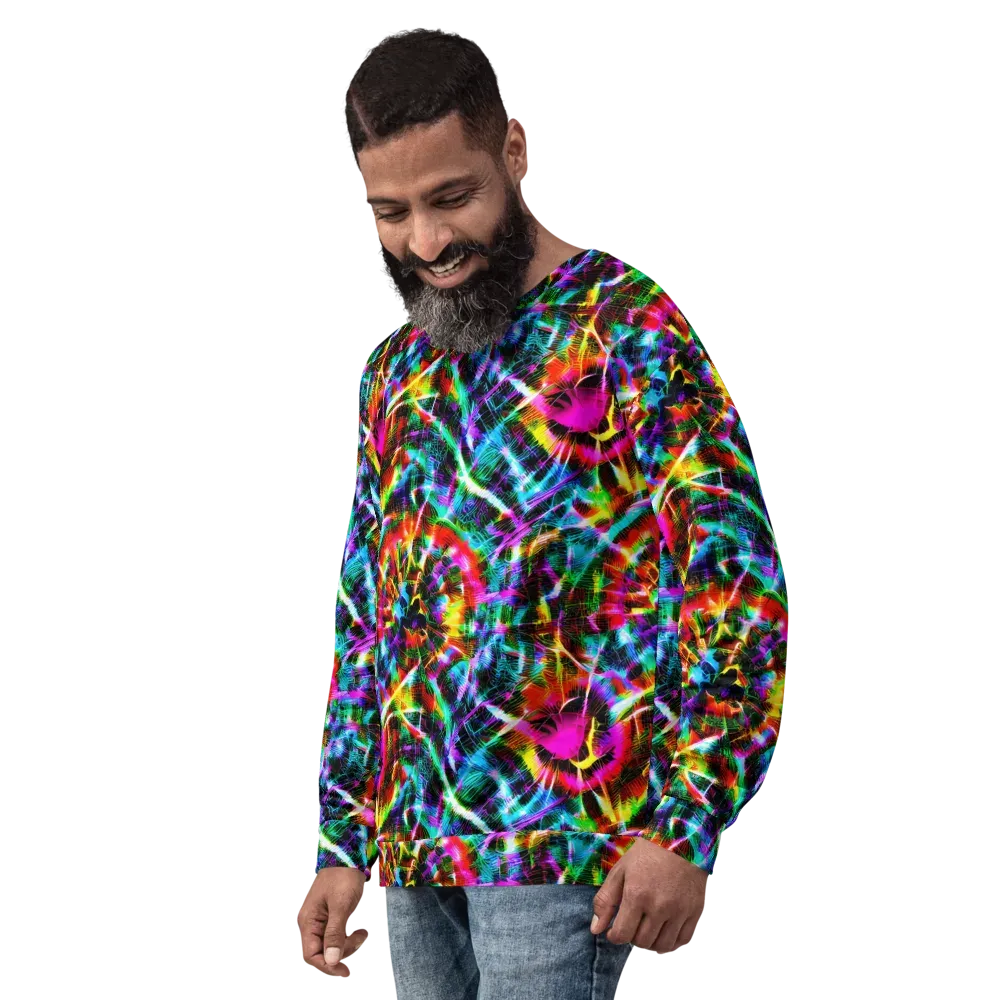 Cyber Kaleidoscope on Sweatshirt — Left Front