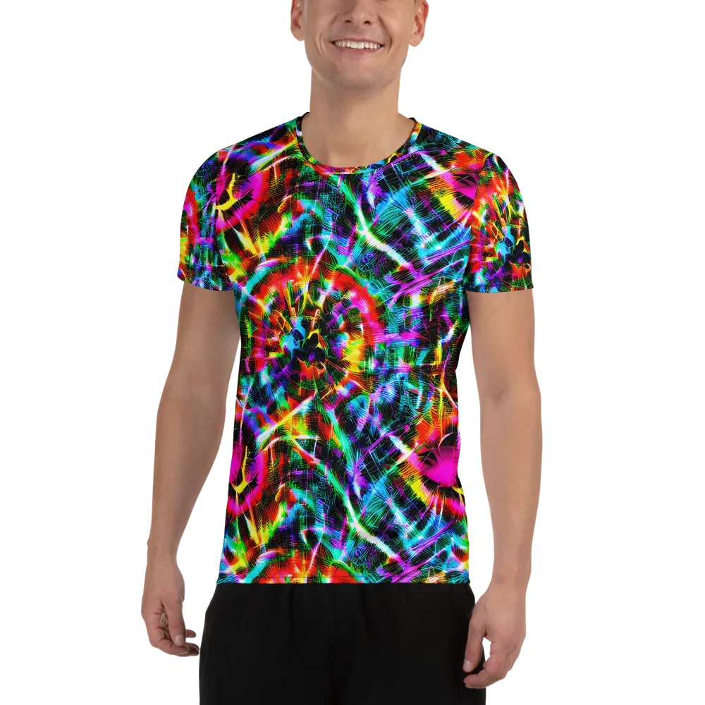 Cyber Kaleidoscope on Men's Athletic T-Shirt — Front