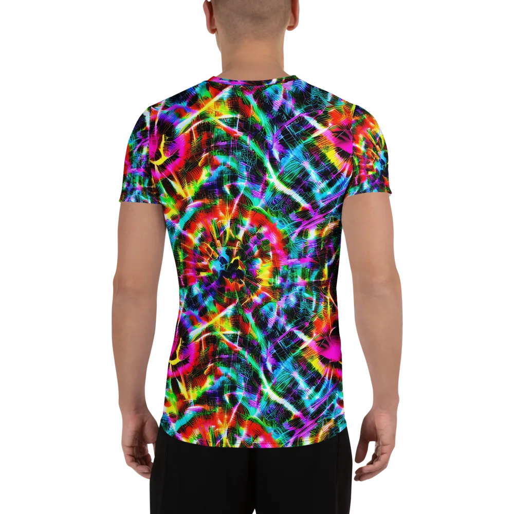 Cyber Kaleidoscope on Men's Athletic T-Shirt — Back