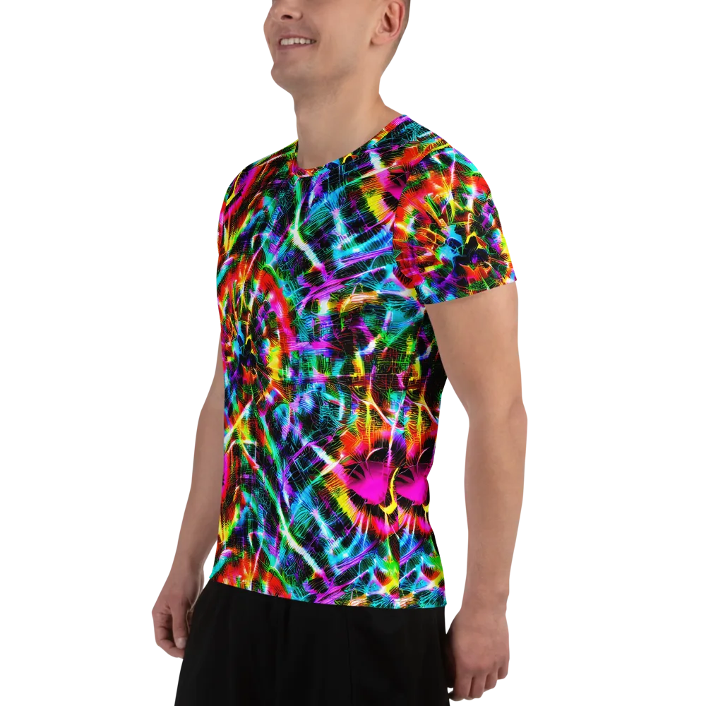 Cyber Kaleidoscope on Men's Athletic T-Shirt — Left