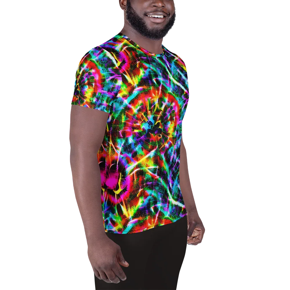 Cyber Kaleidoscope on Men's Athletic T-Shirt — Right