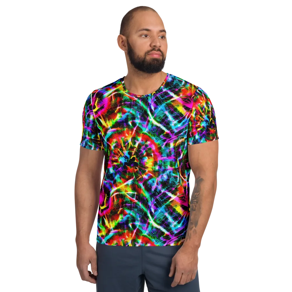 Cyber Kaleidoscope on Men's Athletic T-Shirt — Front