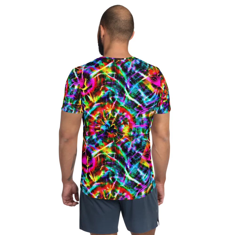 Cyber Kaleidoscope on Men's Athletic T-Shirt — Back