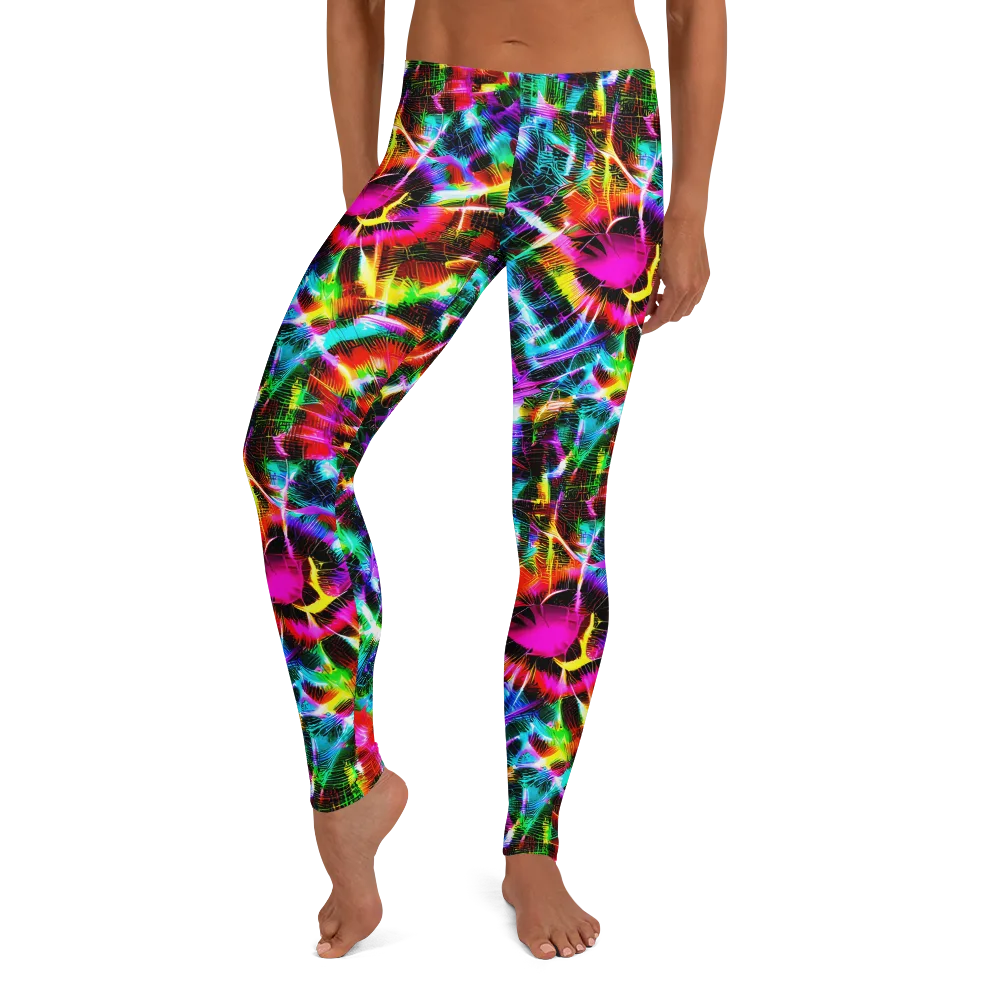 Cyber Kaleidoscope on Leggings — Front