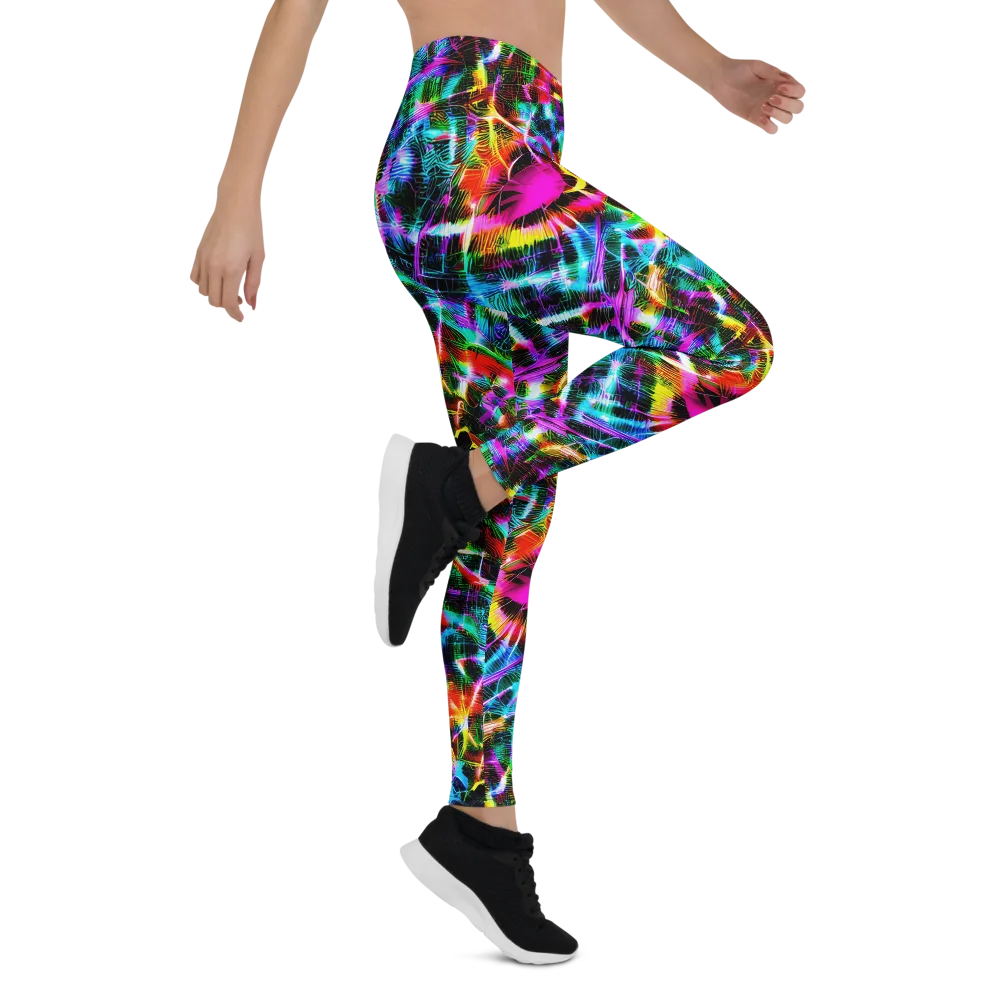 Cyber Kaleidoscope on Leggings — Right