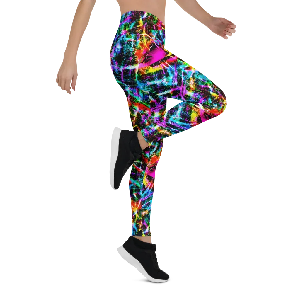 Cyber Kaleidoscope on Leggings — Right