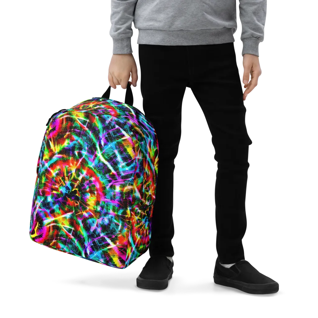 Cyber Kaleidoscope on Minimalist Backpack — Zoomed-in