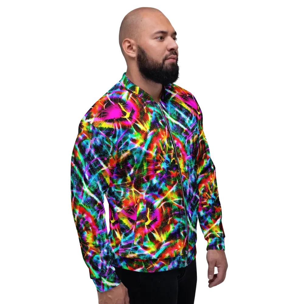 Cyber Kaleidoscope on Bomber Jacket — Right