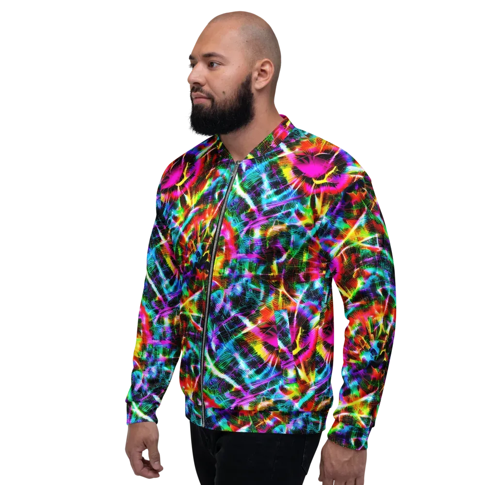 Cyber Kaleidoscope on Bomber Jacket — Left