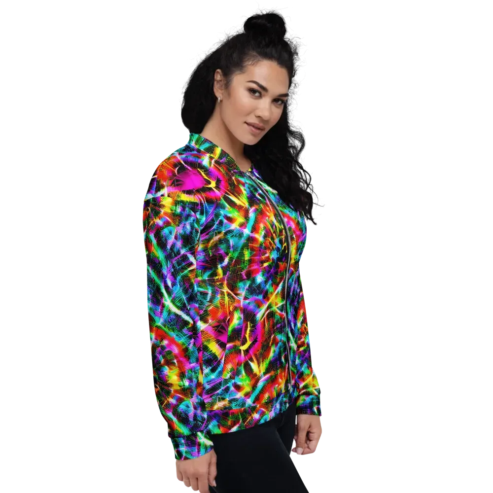 Cyber Kaleidoscope on Bomber Jacket — Right