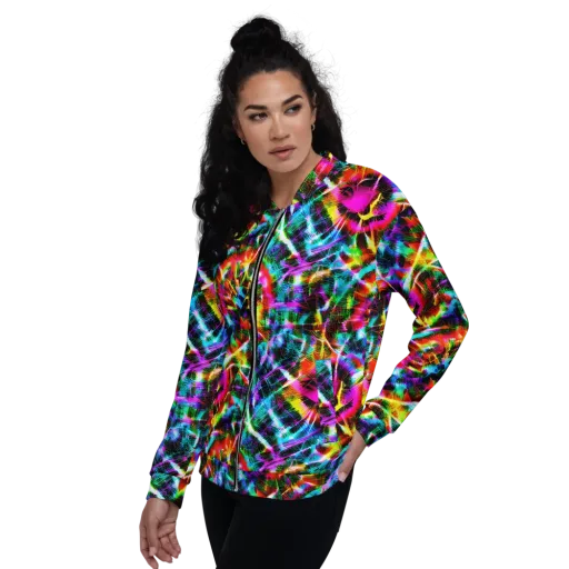 Cyber Kaleidoscope on a Bomber Jacket