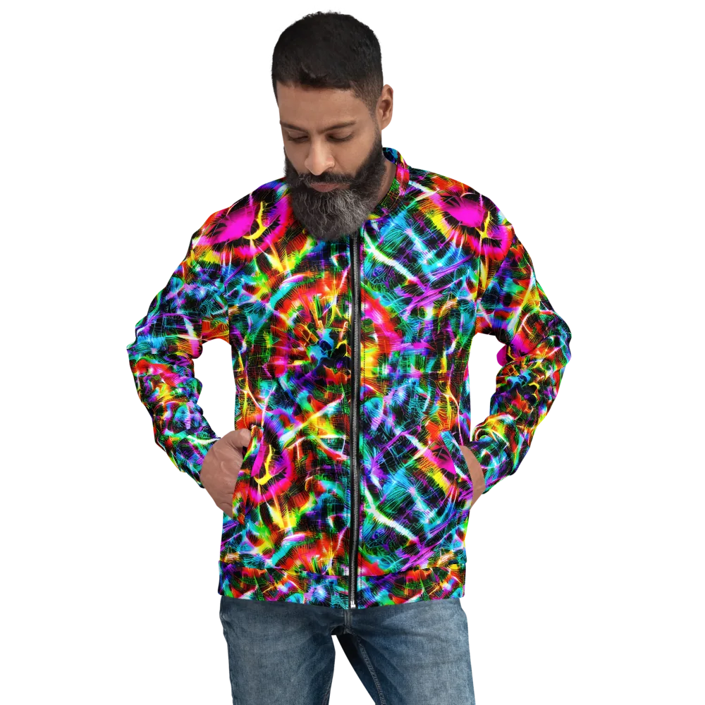 Cyber Kaleidoscope on Bomber Jacket — Front