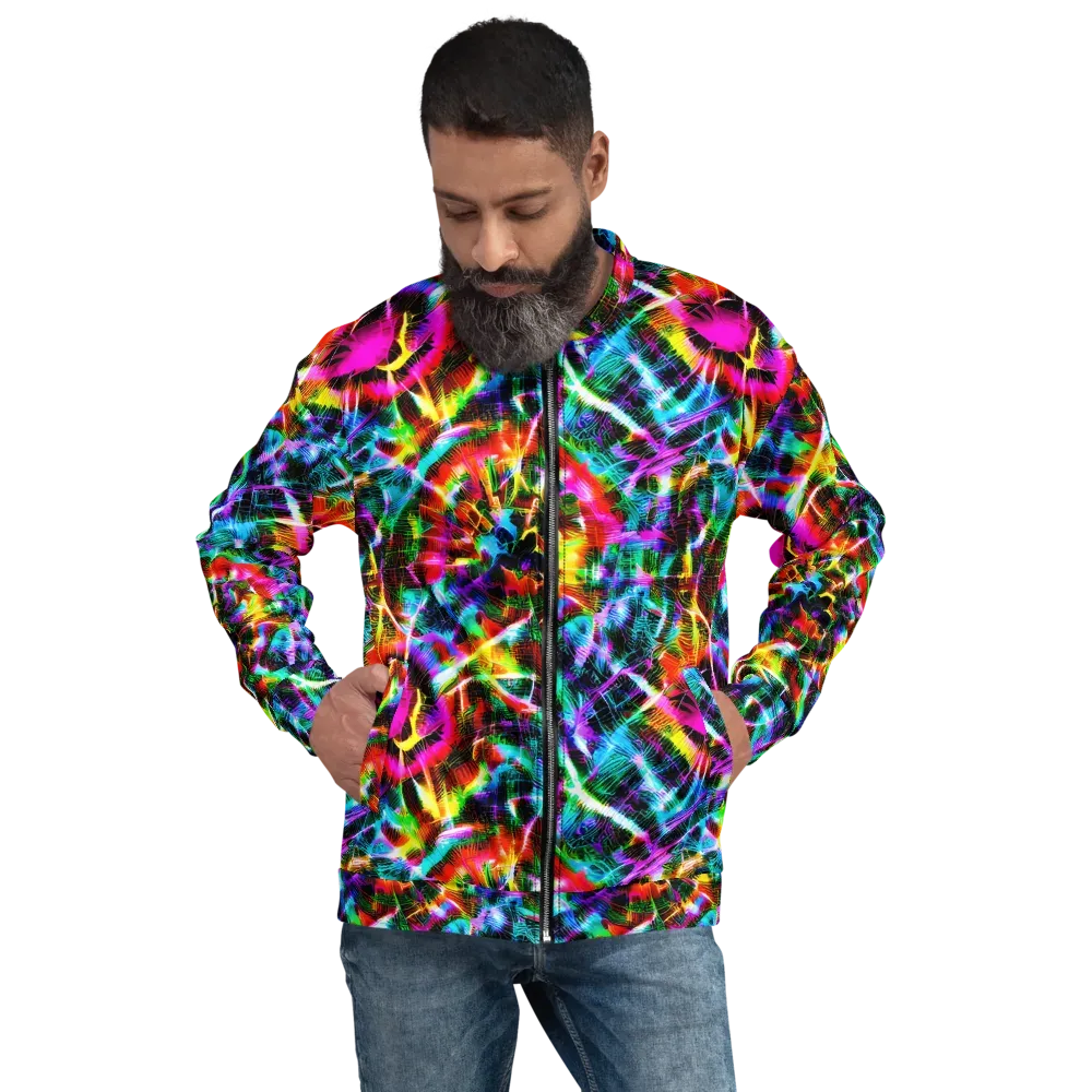 Cyber Kaleidoscope on Bomber Jacket — Front