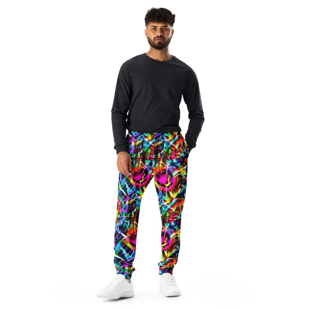 Cyber Kaleidoscope on Men's Joggers — Front