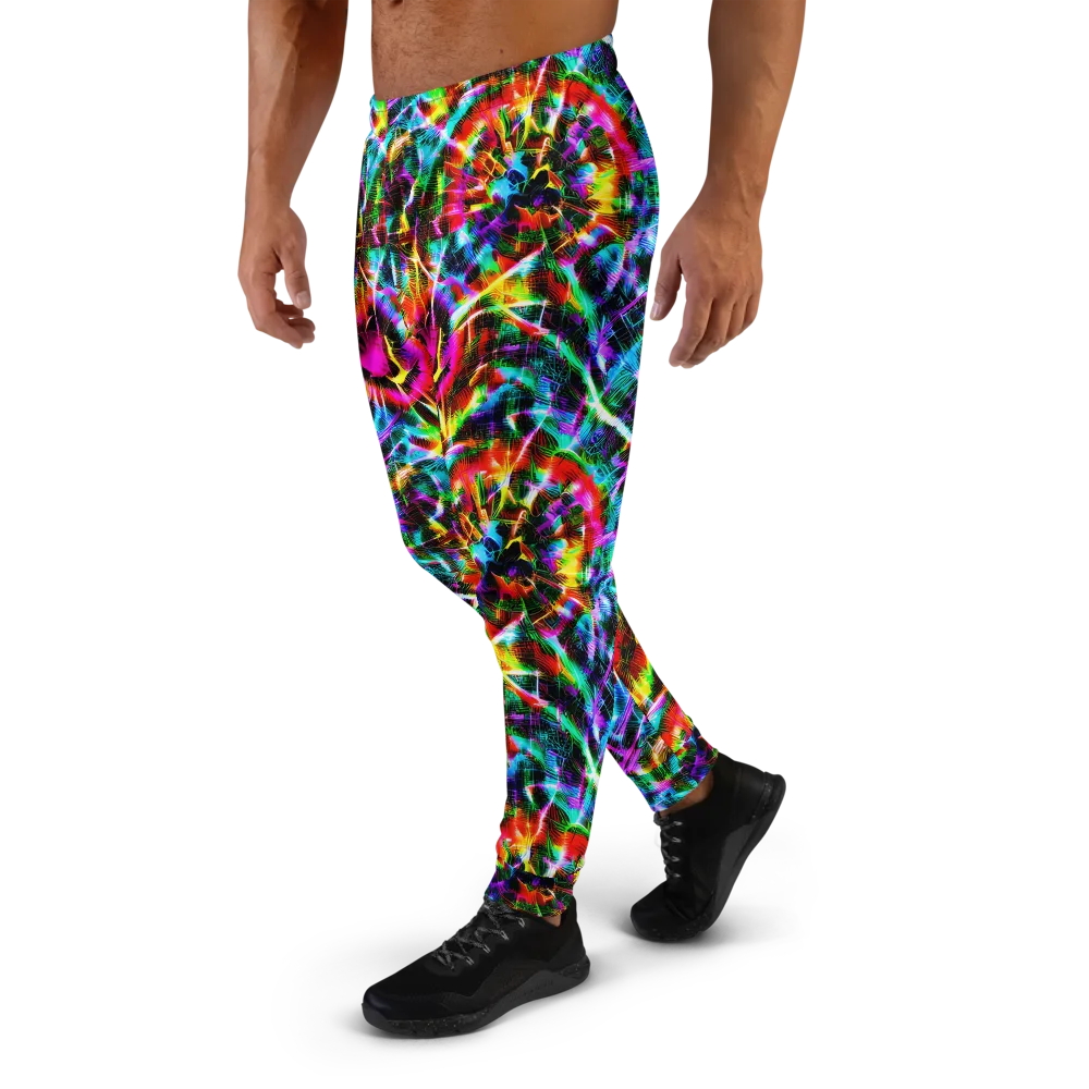 Cyber Kaleidoscope on Men's Joggers — Left