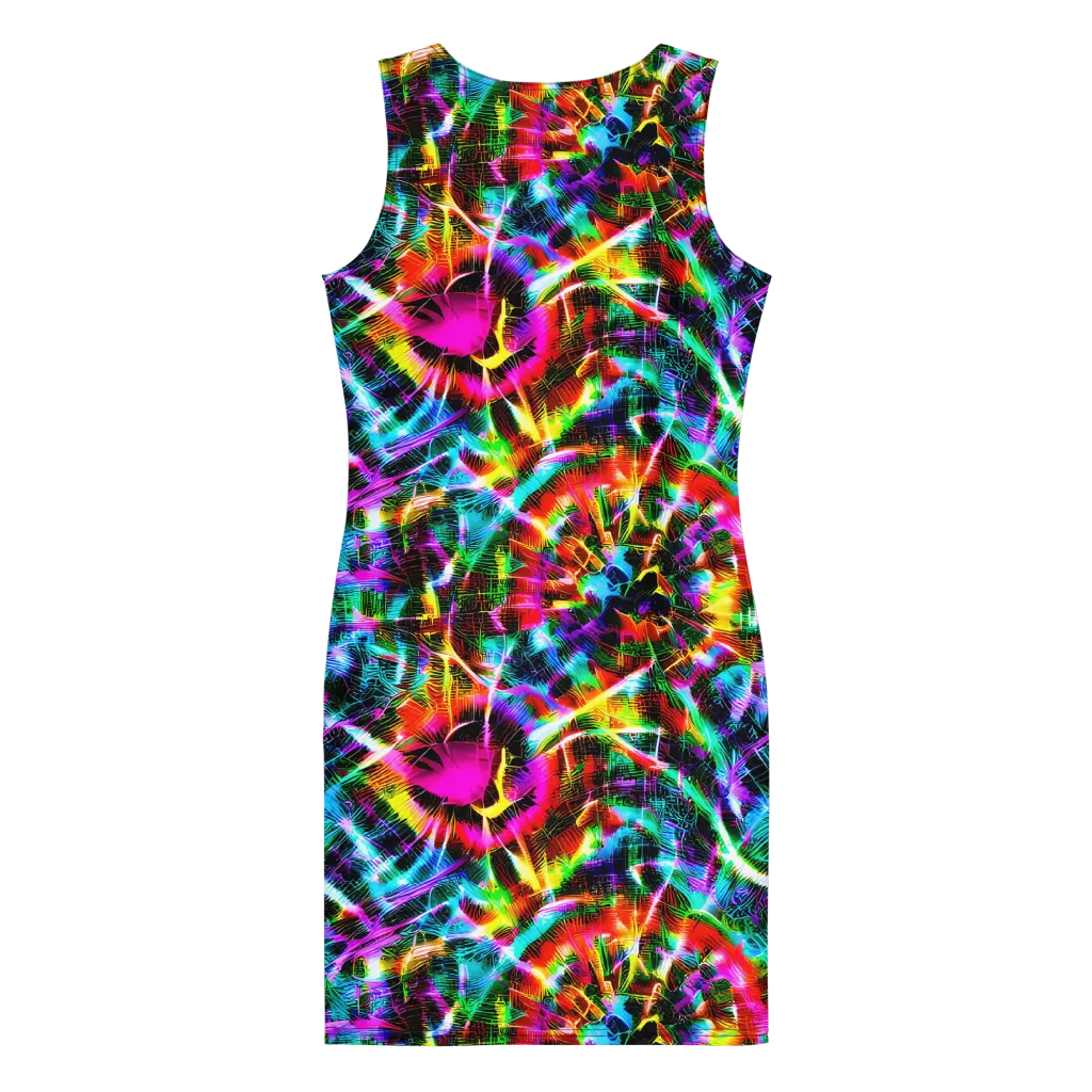 Cyber Kaleidoscope on Bodycon Dress — Back