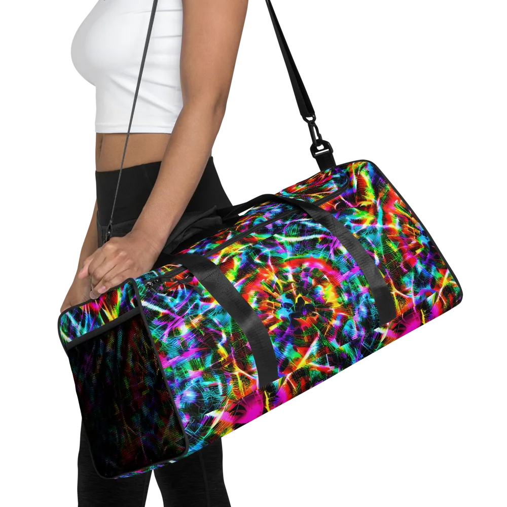 Cyber Kaleidoscope on Duffle Bag — Front