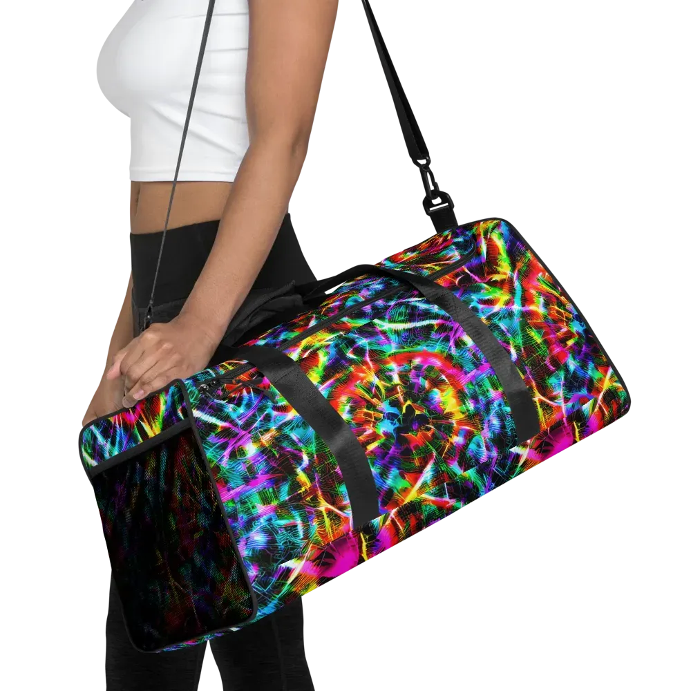 Cyber Kaleidoscope on Duffle Bag — Front