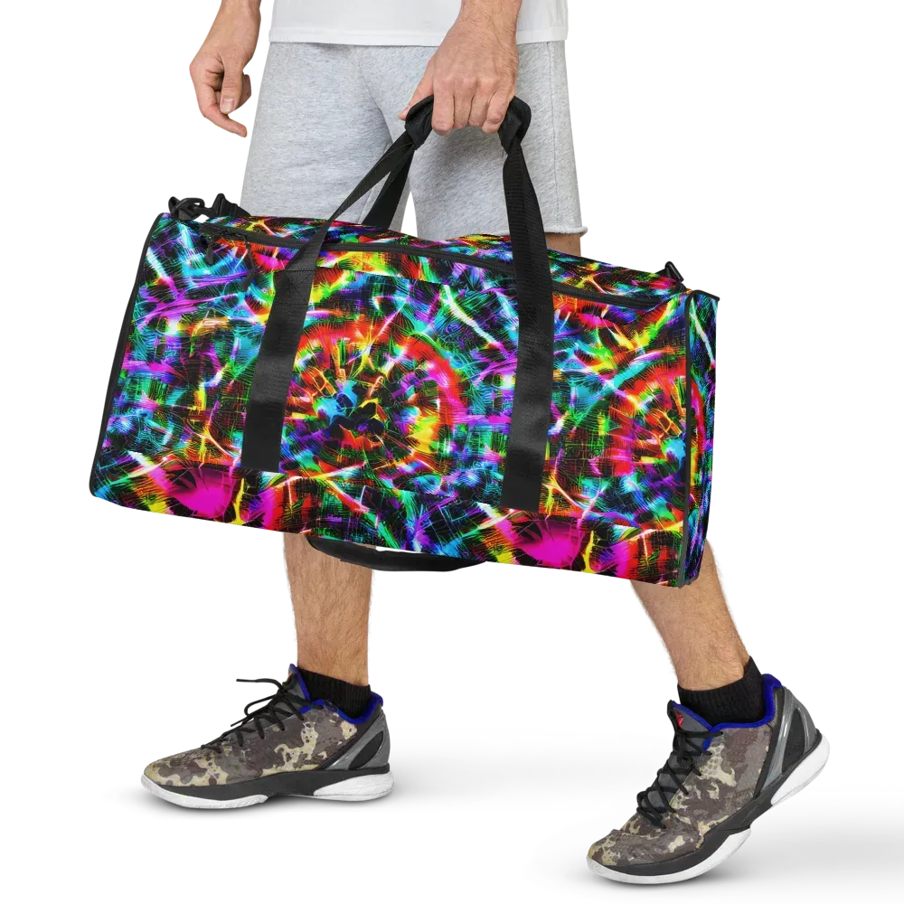 Cyber Kaleidoscope on Duffle Bag — Front